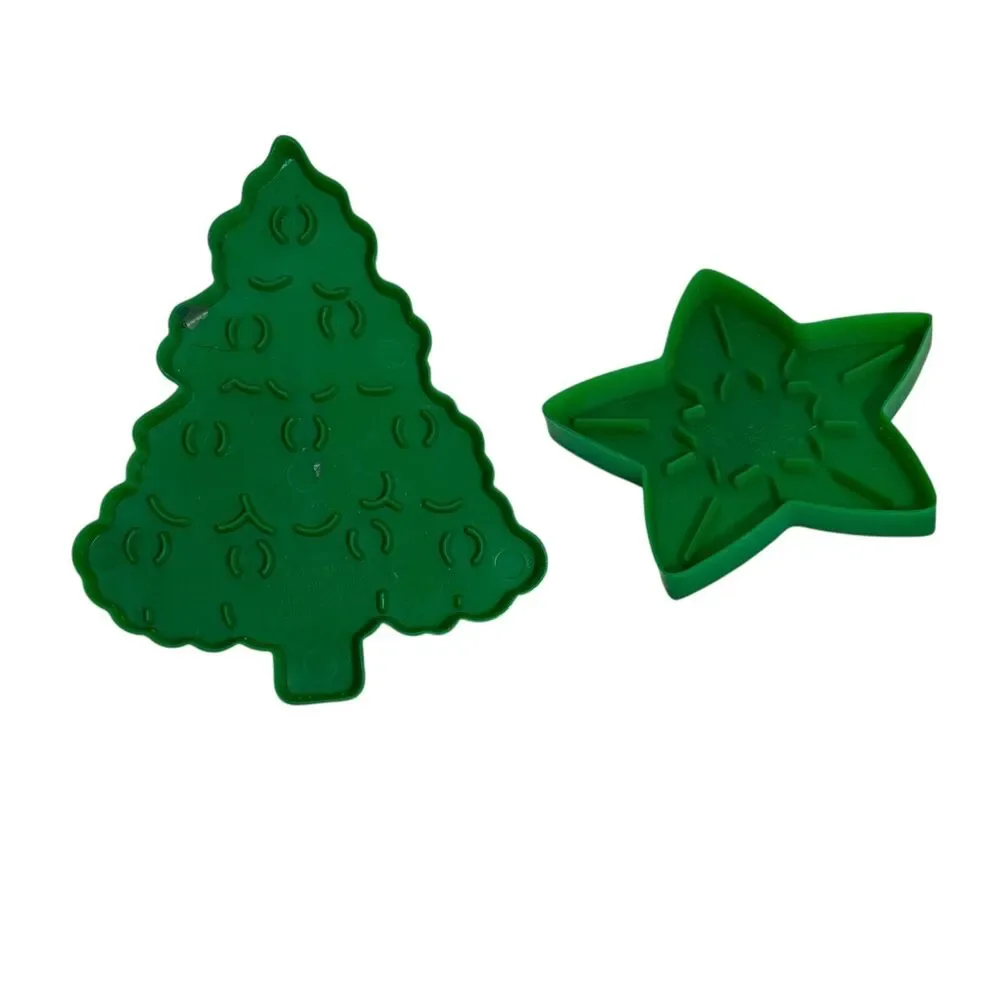 Vintage WILTON Christmas Cookie Cutters Plastic Set of 10 - 1998